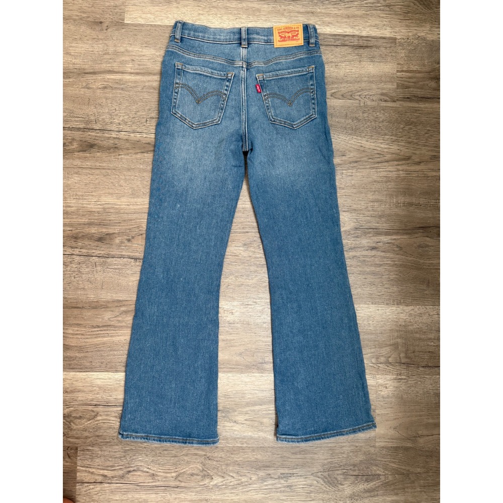 NWT Levi's 726 High Rise Flare Jeans Girls Size 10 Light Wash Stretch Denim - Picture 6 of 12